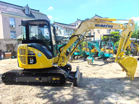 2022 sử dụng Komatsu PC55 mini excavator, 5.5 tấn Zero tail swing Mini excavator sử dụng 2000 giờ 1 năm bảo hành